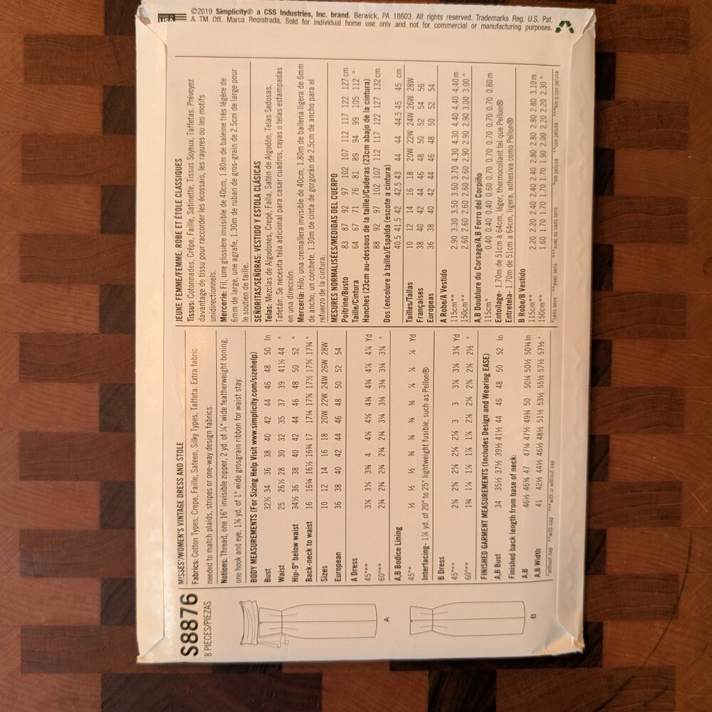 Simplicity 8876 - Uncut - Vintage 1940s - Sizes 10-18 - Dress and Stole - Picture 3 of 4